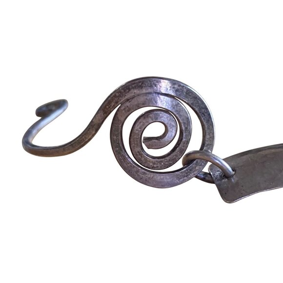 Handcrafted Silver Swirl Design Adjustable Bracelet - Picture 4 of 10